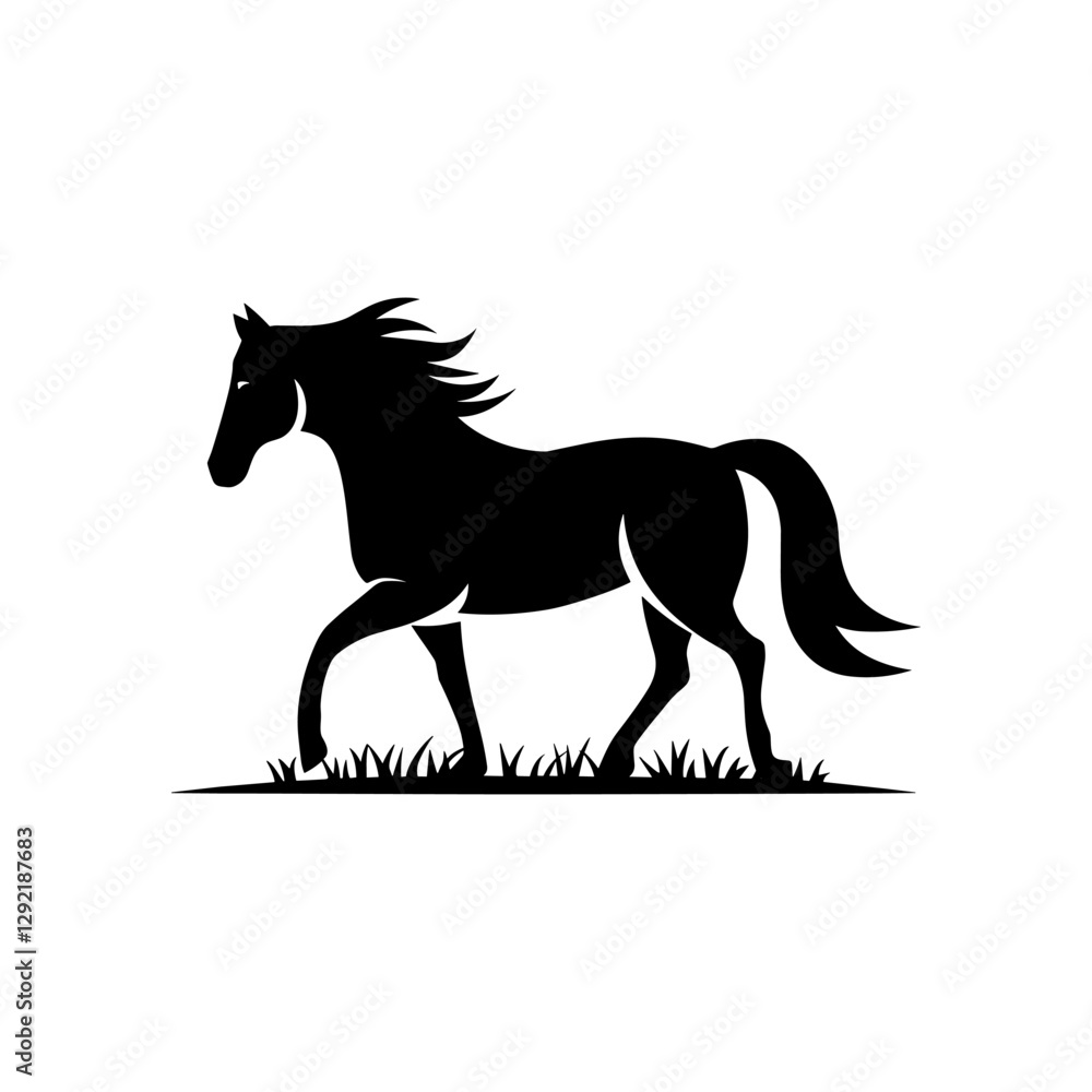 Horse Silhouette Vector Design. The Horse Is Standing. Horse Silhouette Vector Design. The Horse Is Standing.
