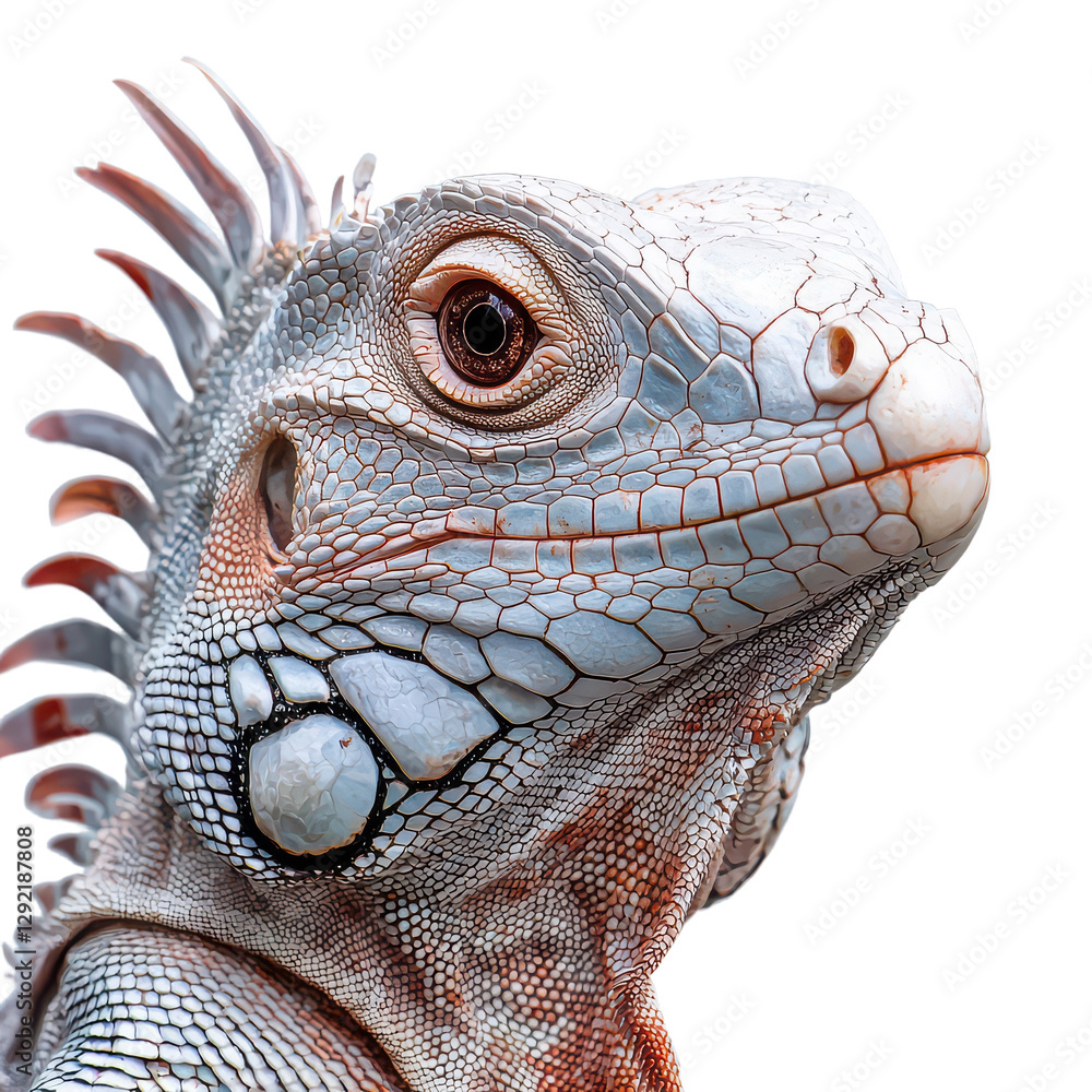 Fototapeta premium Iguana Portrait isolated on transparent png background