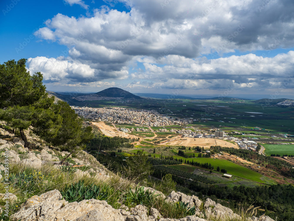 Stunning Mountain Valley View, View of Mount Tabor, Israel Stunning Mountain Valley View, View of Mount Tabor, Israel