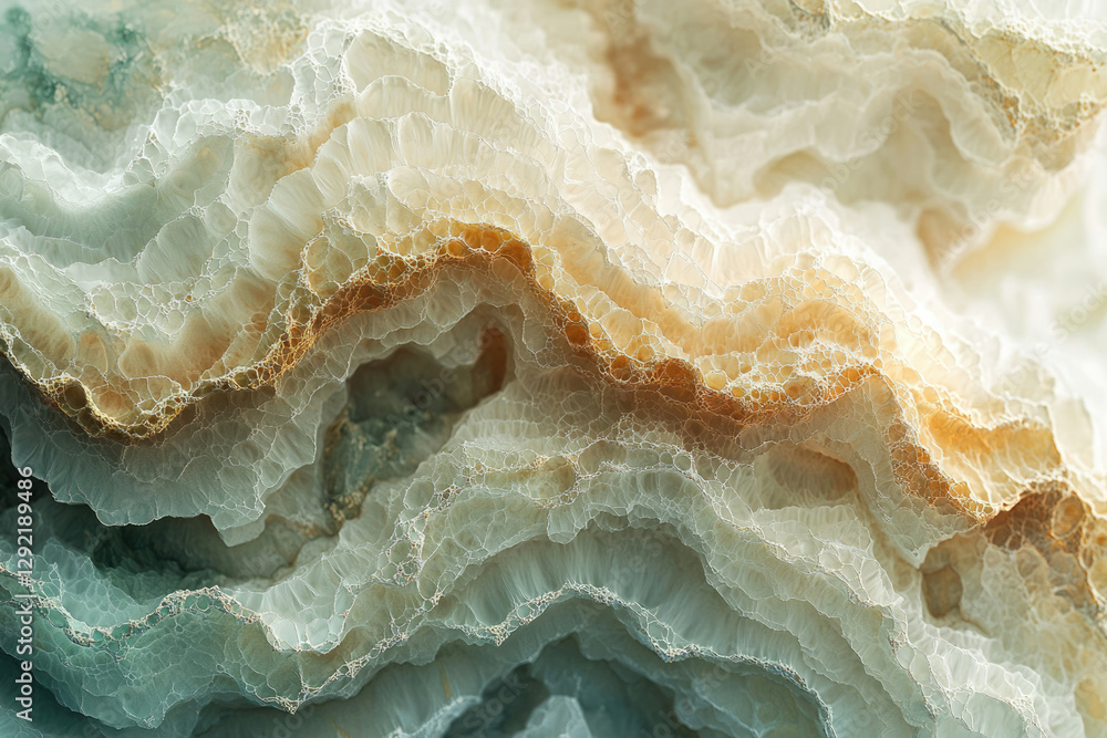 Intricate layers of onyx stone, showcasing a mesmerizing blend of creamy whites, earthy browns, and subtle greens. Intricate layers of onyx stone, showcasing a mesmerizing blend of creamy whites, earthy browns, and subtle greens.
