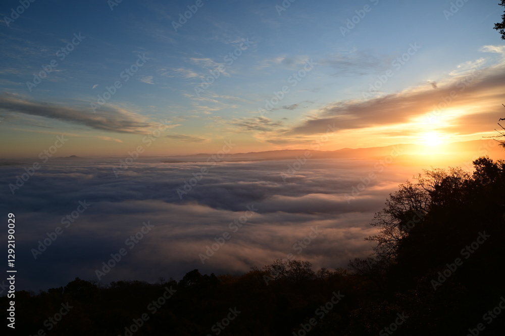 beautiful and colorful sunrise in the springtime beautiful and colorful sunrise in the springtime
