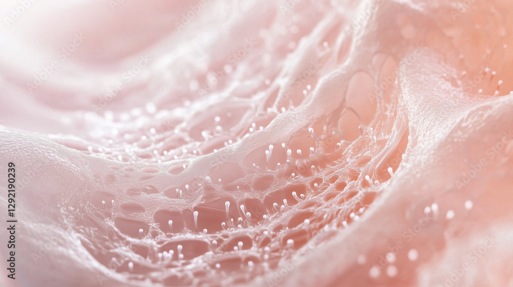 Obraz premium A microscopic view of the skin showing collagen production after microneedling
