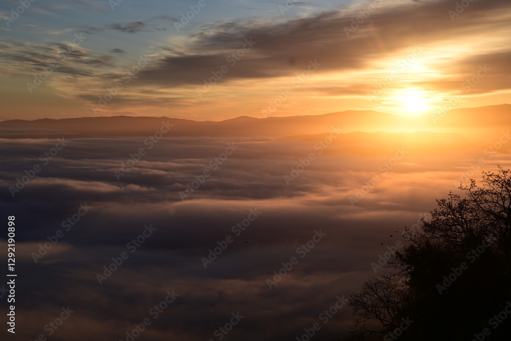 beautiful and colorful sunrise in the springtime beautiful and colorful sunrise in the springtime