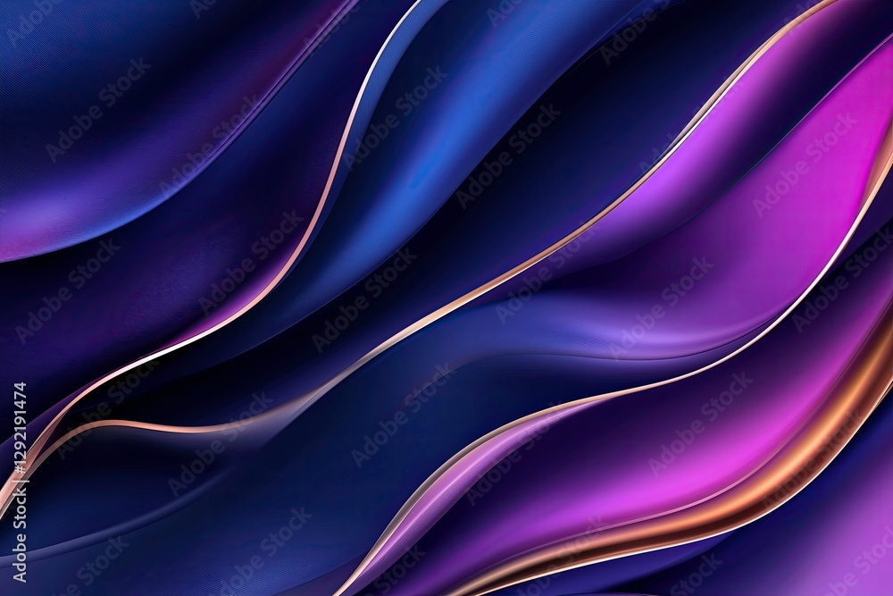 Obraz premium Abstract Purple and Gold Waves