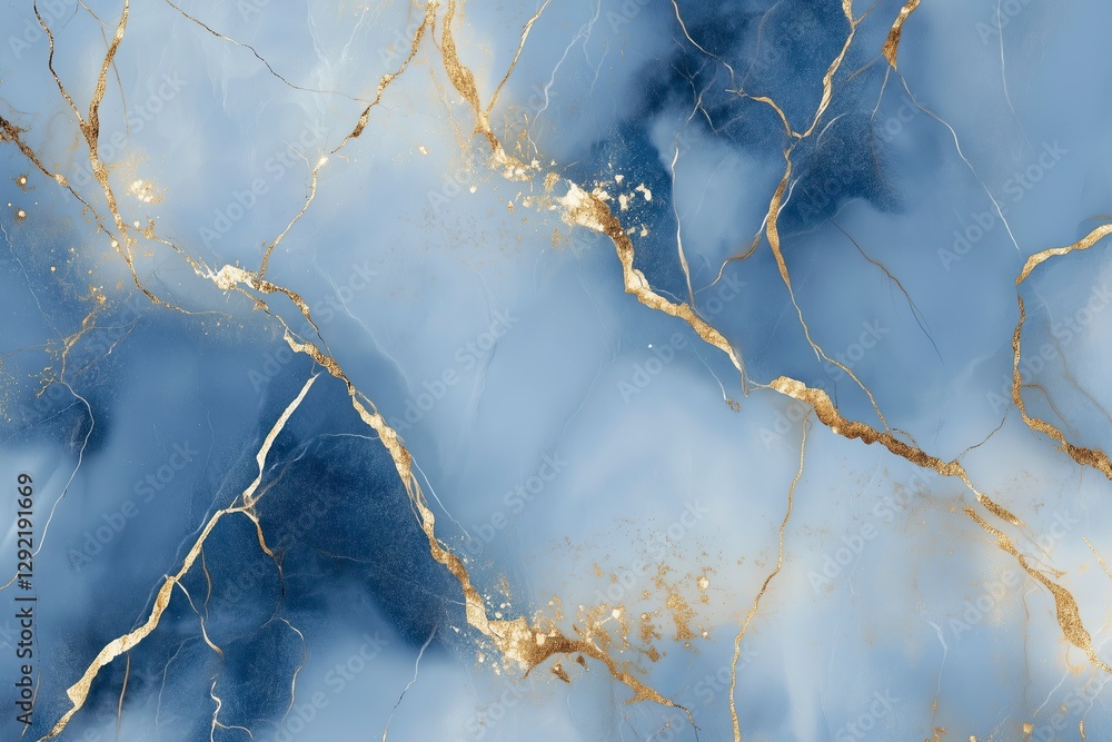 Abstract Blue and Gold Marble Texture Abstract Blue and Gold Marble Texture