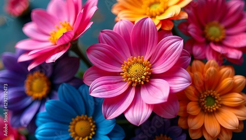 Wallpaper Mural Vibrant Multi-Colored Daisies in Full Bloom Torontodigital.ca