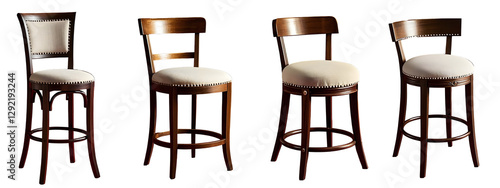 wooden chair isolated on png background.