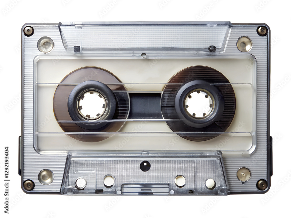 Fototapeta premium audio cassette isolated on white background