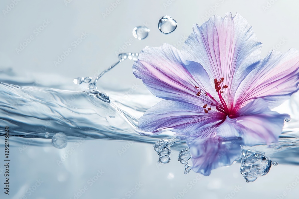 Obraz premium splash of dye spreads under water, blooming like a flower on black background