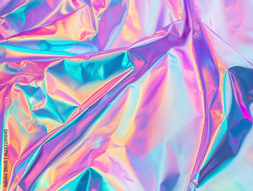 Fototapeta premium Holographic Rainbow Foil. Colorful Abstract Background.