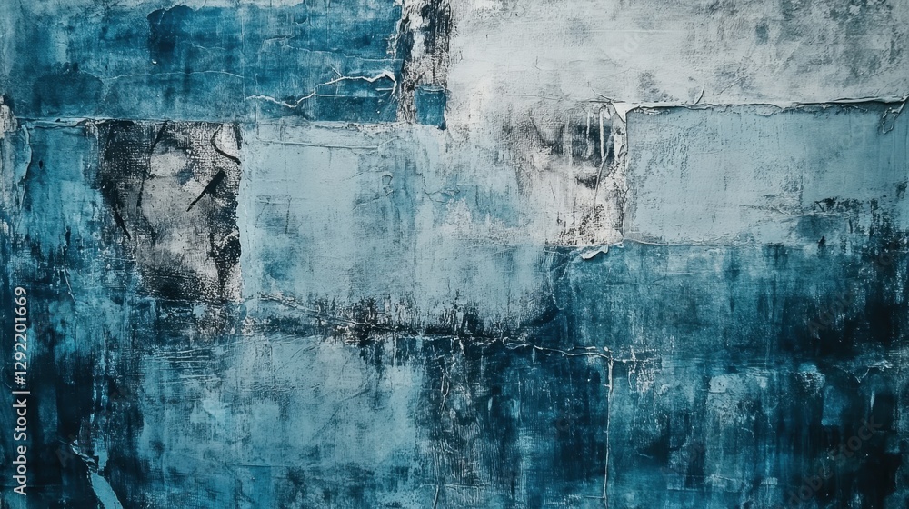 Obraz premium Textured wall surface with shades of blue and gray