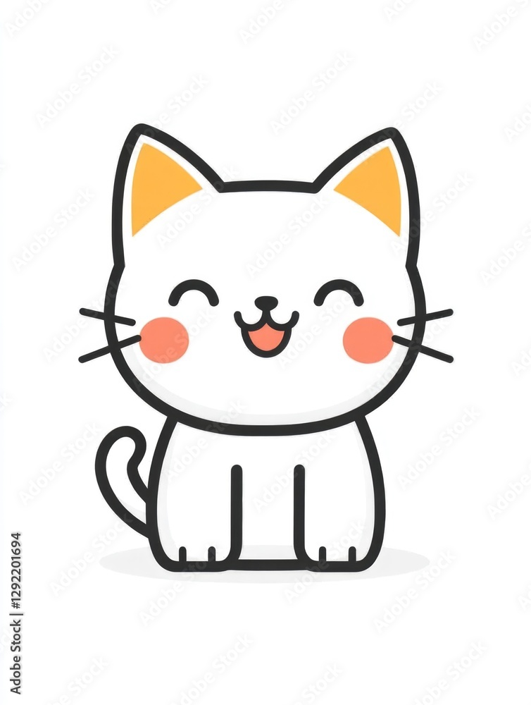 This charming cartoon cat is designed with bright colors, displaying a joyful expression that captures the hearts of children and cat enthusiasts alike. This charming cartoon cat is designed with bright colors, displaying a joyful expression that captures the hearts of children and cat enthusiasts alike.