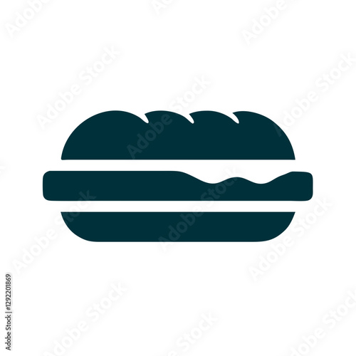 Sub sandwich icon in black silhouette style