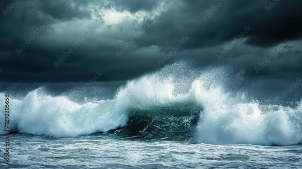 Naklejka premium storm on the sea