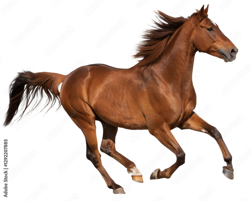 Running Brown Horse Isolated on Transparent Background Running Brown Horse Isolated on Transparent Background