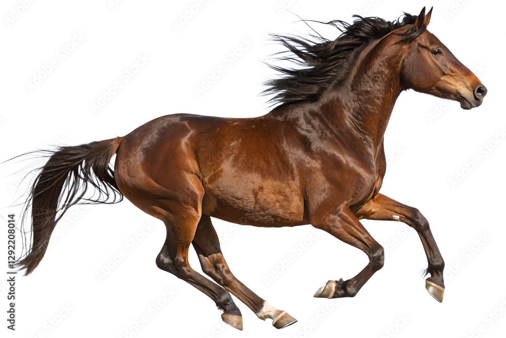 Running Brown Horse Isolated on Transparent Background Running Brown Horse Isolated on Transparent Background