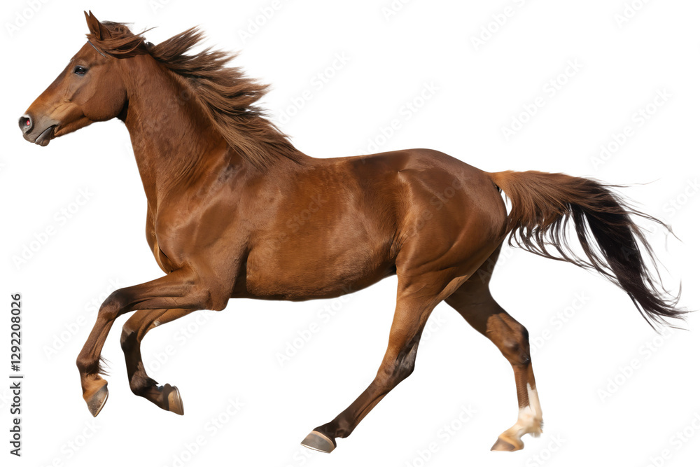 Running Brown Horse Isolated on Transparent Background Running Brown Horse Isolated on Transparent Background