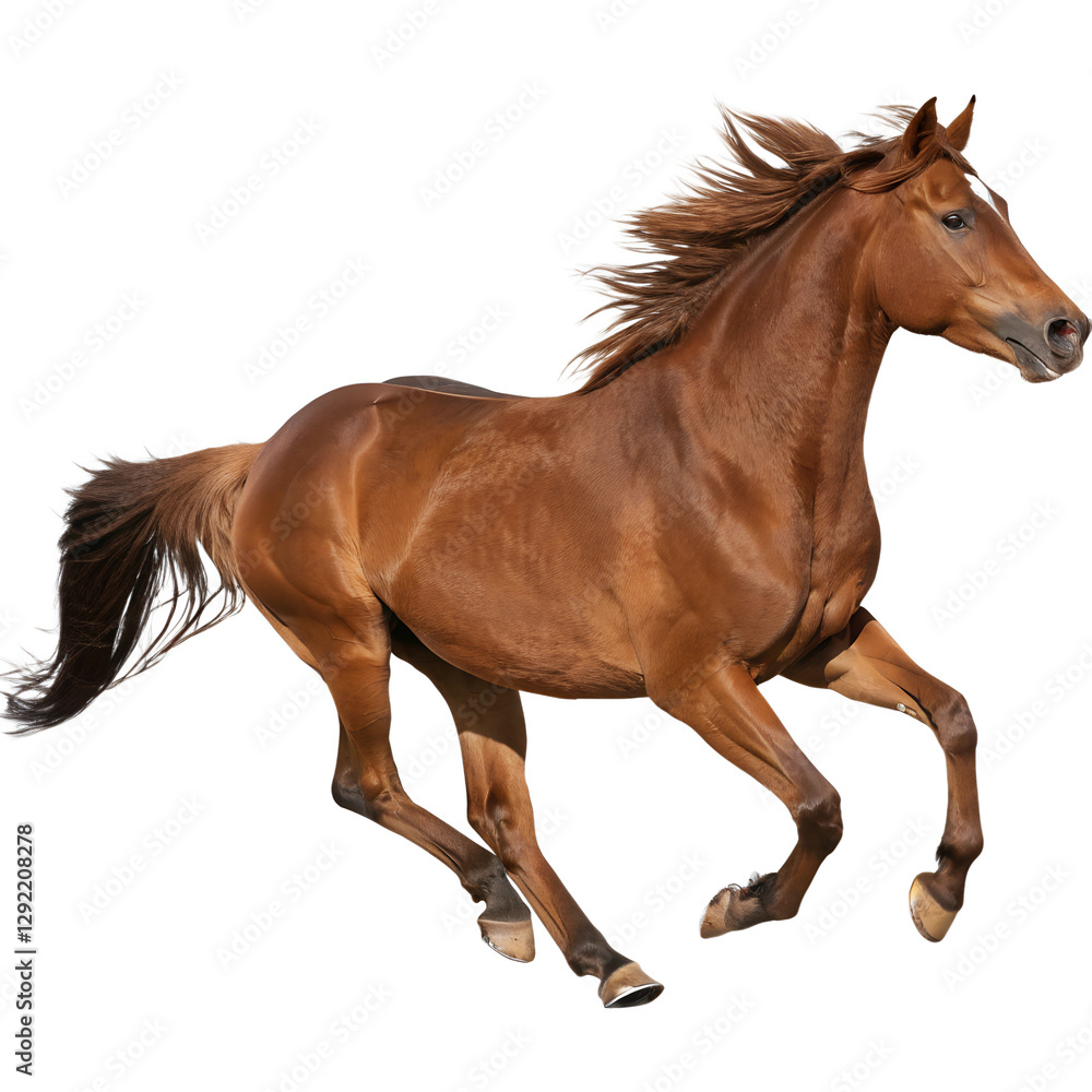 Running Brown Horse Isolated on Transparent Background Running Brown Horse Isolated on Transparent Background