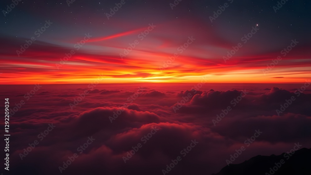 Fototapeta premium Enchanting Celestial Transition Twilight Sky to Cosmic Depths