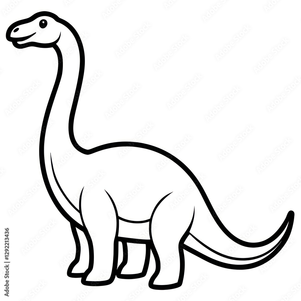 a simple illustration of a cartoon Brachiosaurus
