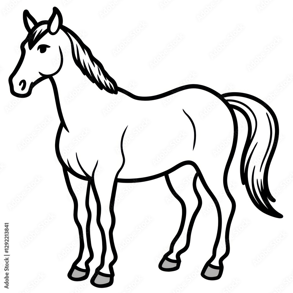 a simple illustration of a horse in black and white a simple illustration of a horse in black and white