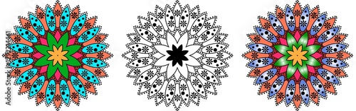 Ornamental round lace in color