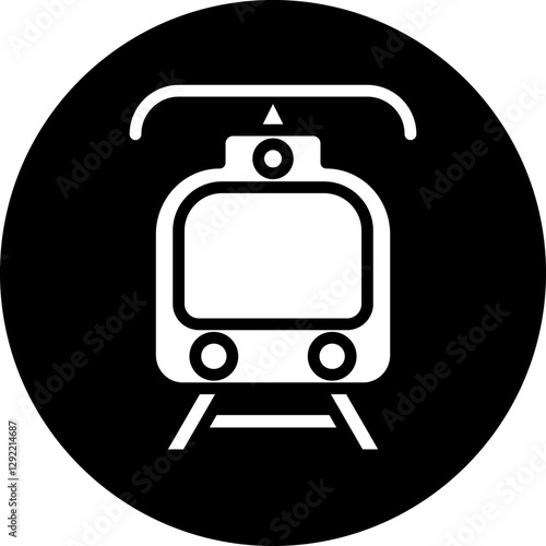 Tram vector icon style
