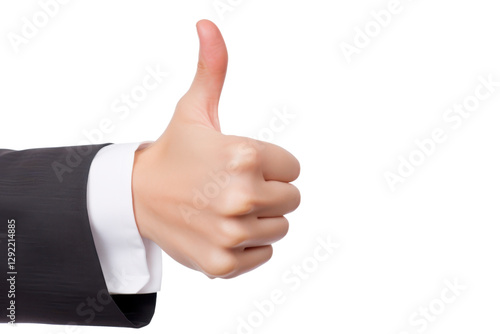 thumb up gesture of a business woman arm isolated on white or transparent png