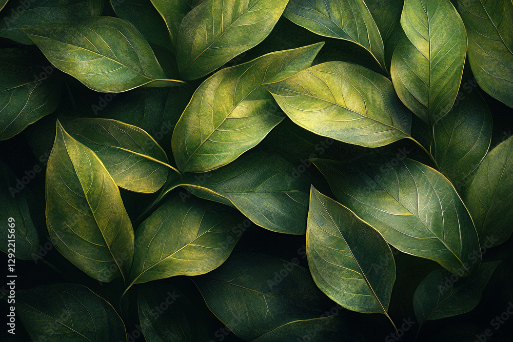 Fototapeta premium Lush Green Foliage Canopy, A Verdant Symphony of Nature's Elegance