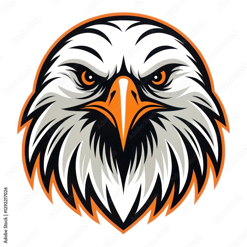 Fototapeta premium an eagle head design with a strong, fierce expression and a close-up view