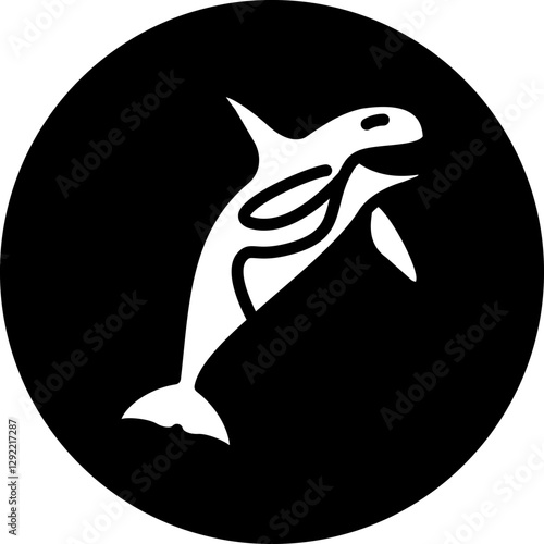 Whale vector icon style