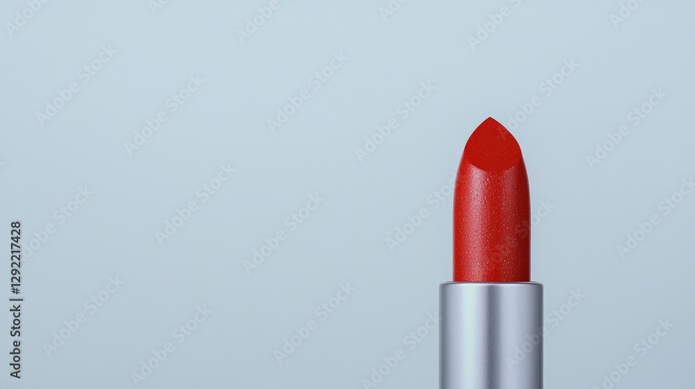 Red Lipstick on Light Gray Background Red Lipstick on Light Gray Background