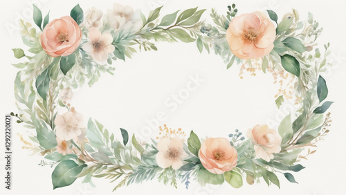 花のフレーム　AI画像　ジェネレーティブAI