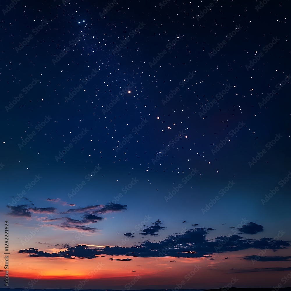 Starry night over serene countryside during twilight hours high resolution picture Starry night over serene countryside during twilight hours high resolution picture
