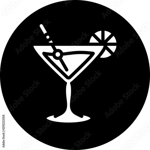 Cocktail glass Icon style