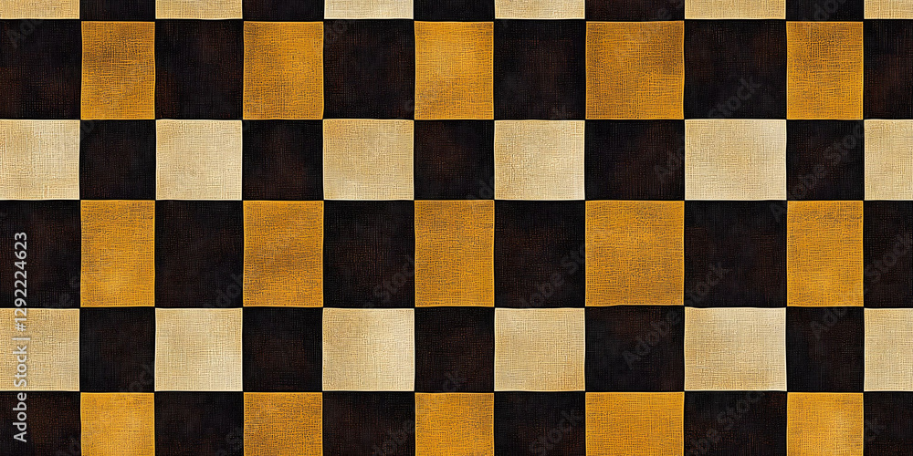 Abstract Checkerboard Pattern: Golden and Dark Brown Squares Texture Abstract Checkerboard Pattern: Golden and Dark Brown Squares Texture