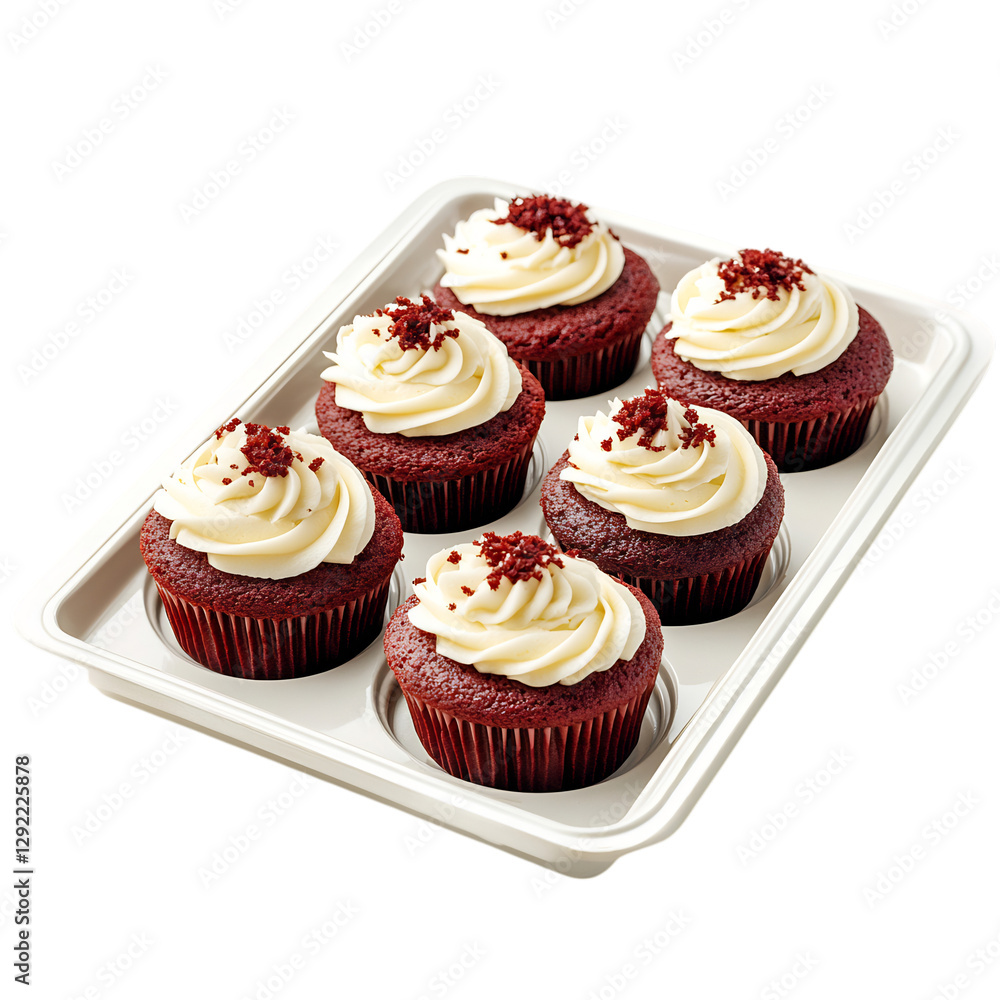 Red Velvet Cupcakes with Cream Cheese Frosting Isolated on Transparent Background Red Velvet Cupcakes with Cream Cheese Frosting Isolated on Transparent Background