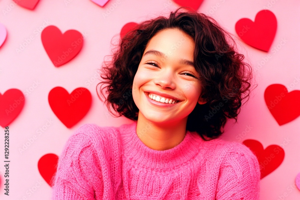Stunning bold image of pretty loving mixed-race youth girl - commercial ad campaign concept art. Valentine's day greeting from woman or for woman. Soft pink love. Valentine's day flowers. Stunning bold image of pretty loving mixed-race youth girl - commercial ad campaign concept art. Valentine's day greeting from woman or for woman. Soft pink love. Valentine's day flowers.
