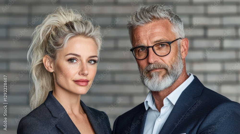 Business Couple Portrait in Modern Office Setting Business Couple Portrait in Modern Office Setting