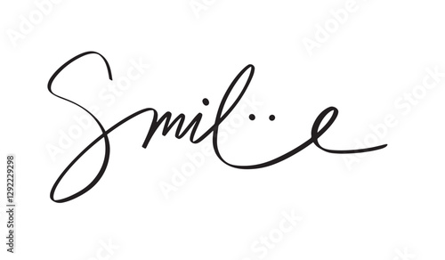 Smile happy icon text font calligraphy hand written lettering script black color happiness enjoy smile icon object positive cheerful beautiful pretty gift positive success smile happy tooth font text