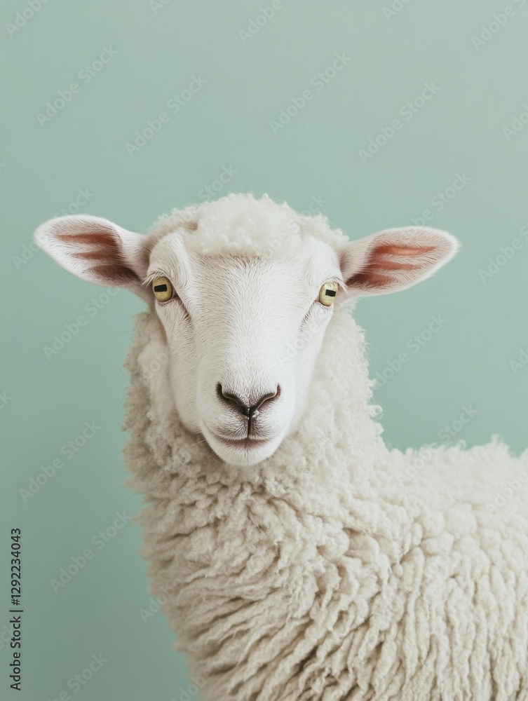 Fototapeta premium Minimalist Sheep Nursery Artwork in Pastel