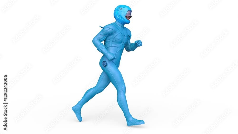 走るサイバーマン　3DCGレンダリング