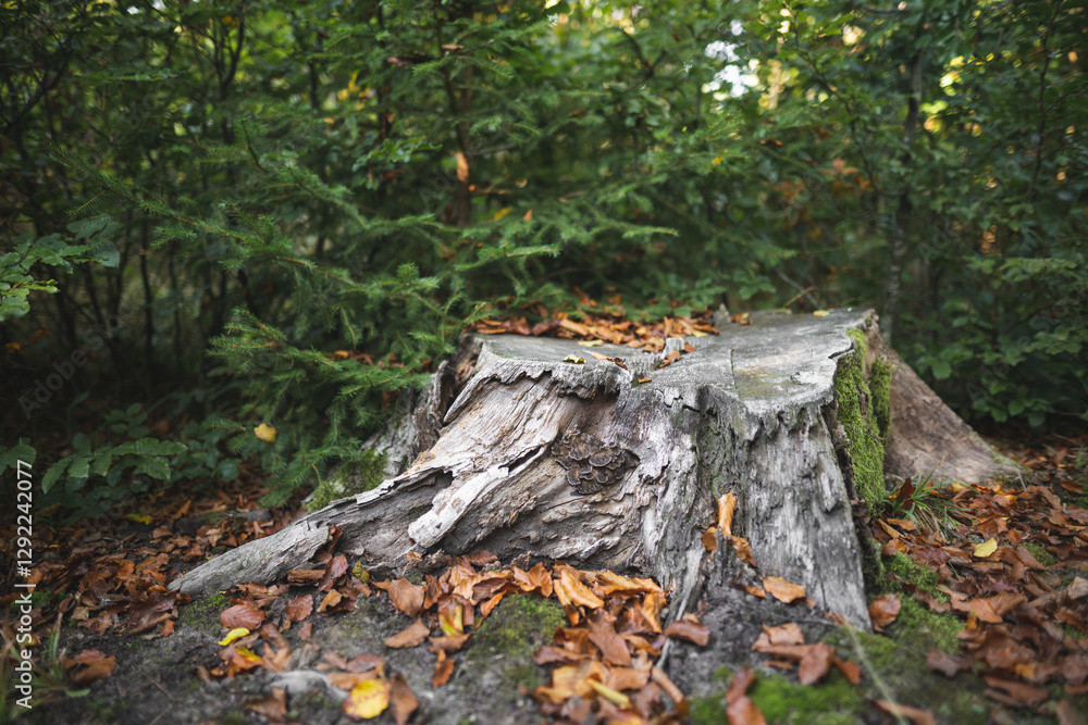 stump from a cut tree by lumberjacks in the forest stump from a cut tree by lumberjacks in the forest