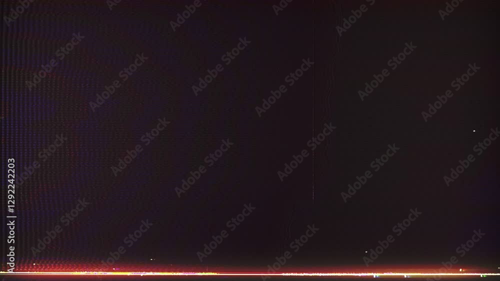 Old TV overlay with VHS noise glitch screen overlay effect. Black background. Seamless loop. 4K. Perfect for for video transitions, digital glitches, sci-fi themes, and background for music videos.	