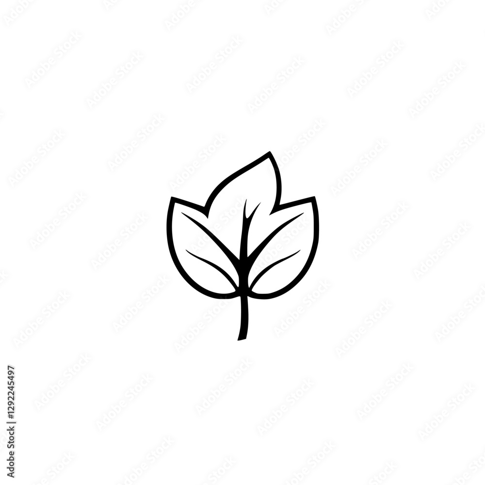 Minimalist Black and White Illustration of a Leaf in Nature Minimalist Black and White Illustration of a Leaf in Nature