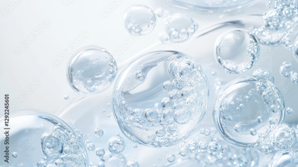 Liquid gel texture background, hyaluronic acid serum. Collagen beauty skin care product. Clear cosmetic cream with bubbles closeup, skin cleanser horizontal backdrop, Realistic 3d vector illustration Liquid gel texture background, hyaluronic acid serum. Collagen beauty skin care product. Clear cosmetic cream with bubbles closeup, skin cleanser horizontal backdrop, Realistic 3d vector illustration