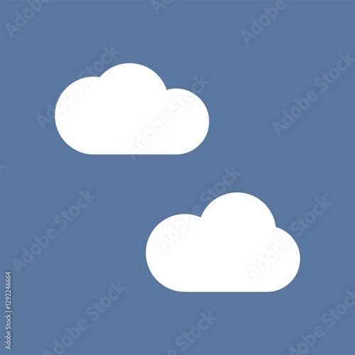Vector cloud icon. Transfer and storage of data on the Internet. Whether, sky.
