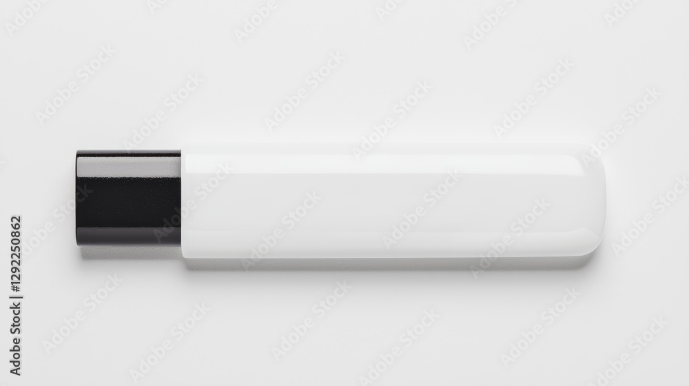 White USB drive on white background; product shot White USB drive on white background; product shot