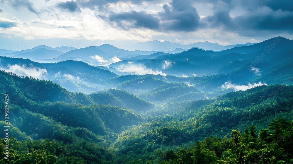 Fototapeta premium Extreme Terrain Meets Tranquil Beauty: A Holiday Maker's Paradise in Maehongson, Thailand
