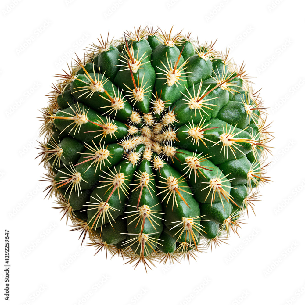 A Small Cactus Plant with Multiple Round Spiky Segments Isolated on Transparent Background A Small Cactus Plant with Multiple Round Spiky Segments Isolated on Transparent Background